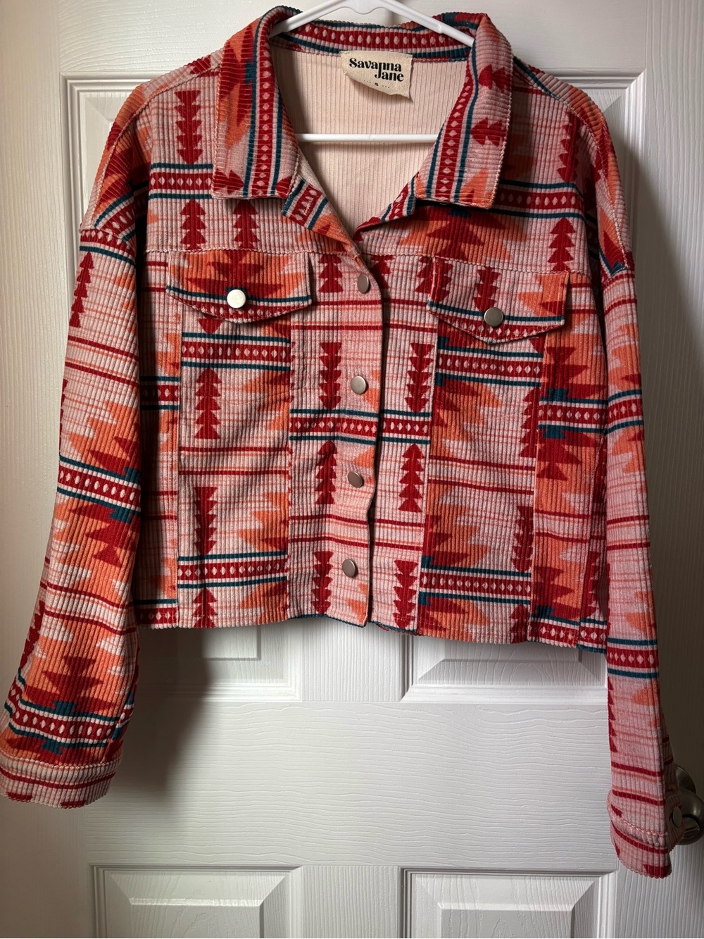 Savanna Jane Western Patterned Cropped  Jacket